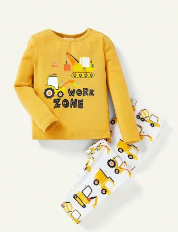 Pijama CozyCub, galben Galben