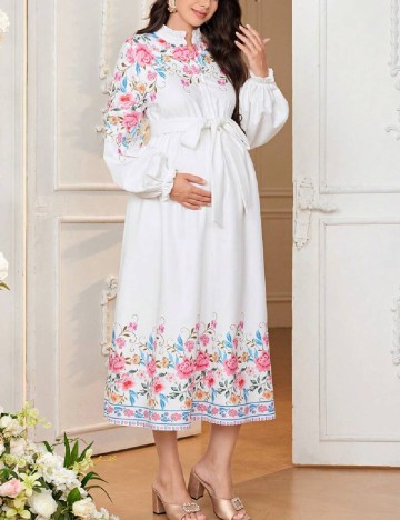 Rochie medie SHEIN Maternity, alb