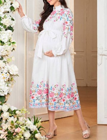 Rochie medie SHEIN Maternity, alb