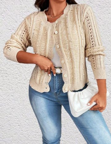 Cardigan SHEIN CURVE, crem