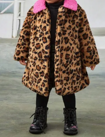 Palton Shein Kids, animal print Animal print