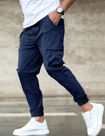 Pantaloni SHEIN, bleumarin Albastru