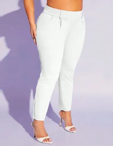 Pantaloni SHEIN CURVE, alb Alb