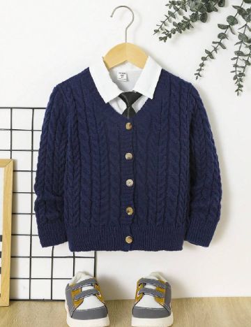 Cardigan Shein Kids, bleumarin