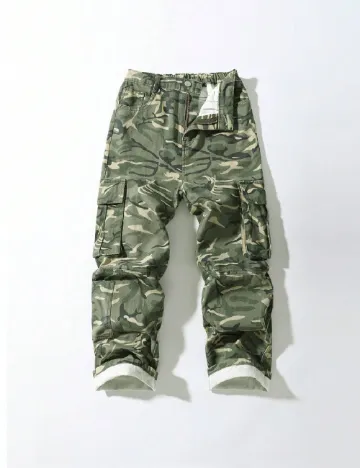 Pantaloni Shein Kids, army Verde