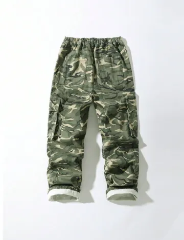 Pantaloni Shein Kids, army Verde