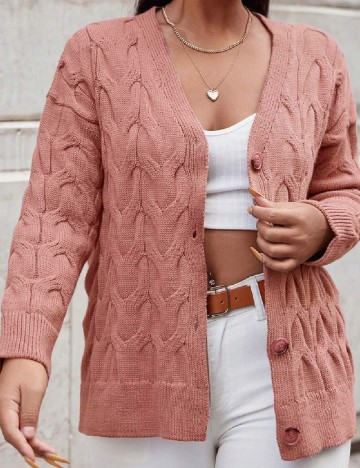 Cardigan SHEIN CURVE, roz