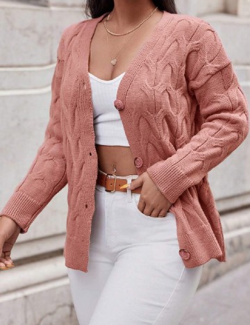 Cardigan SHEIN CURVE, roz