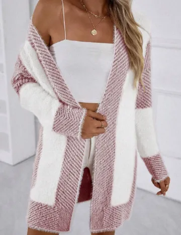 Cardigan SHEIN, alb/roz Alb