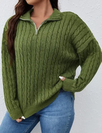 Pulover SHEIN CURVE, verde Verde