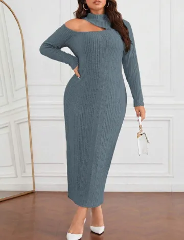 Rochie lunga SHEIN CURVE, albastru Albastru