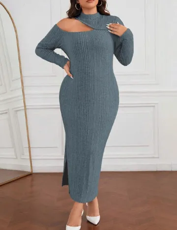 Rochie lunga SHEIN CURVE, albastru Albastru