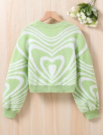 Cardigan Shein Kids, verde