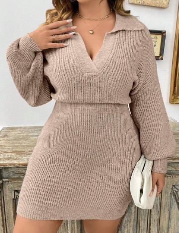 Rochie scurta SHEIN CURVE, bej