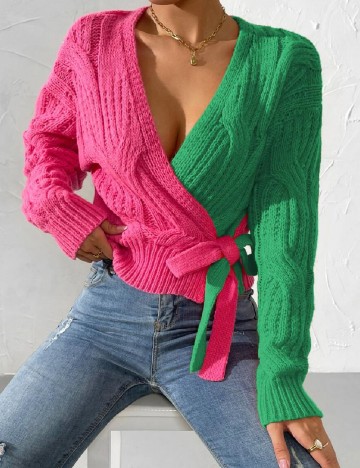 Cardigan SHEIN, roz/verde