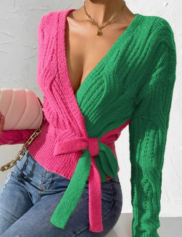 Cardigan SHEIN, roz/verde