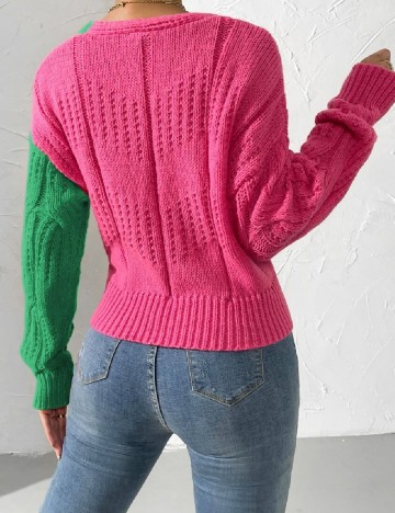 Cardigan SHEIN, roz/verde