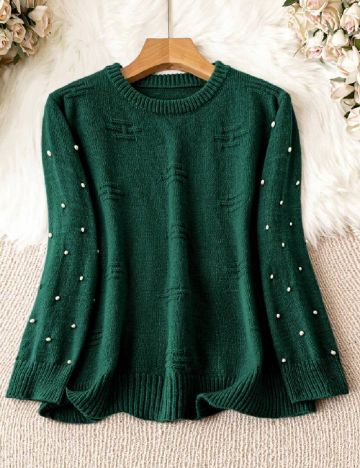 Pulover SHEIN CURVE, verde