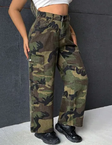 Blugi SHEIN CURVE, army Verde