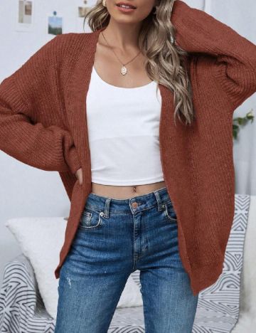 Cardigan SHEIN, maro