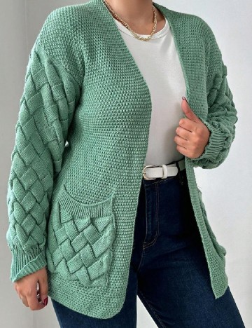 Cardigan SHEIN CURVE, verde