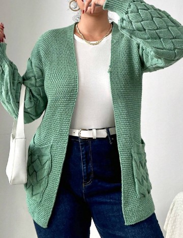 Cardigan SHEIN CURVE, verde