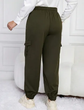 Pantaloni SHEIN CURVE, verde Verde