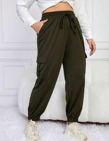 Pantaloni SHEIN CURVE, verde