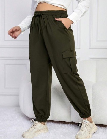 Pantaloni SHEIN CURVE, verde