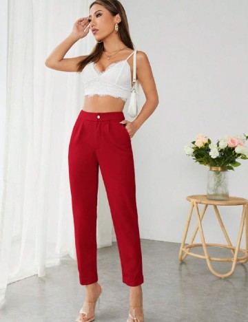 Pantaloni SHEIN, rosu