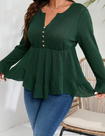 Bluza SHEIN CURVE, verde inchis Verde