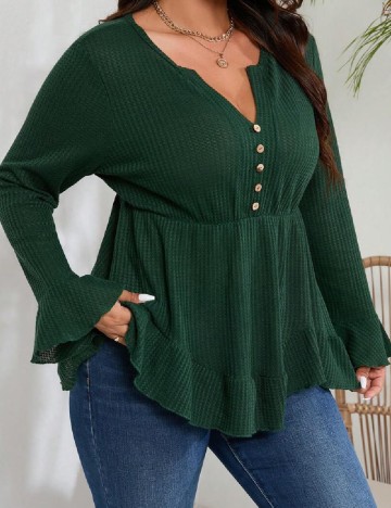 Bluza SHEIN CURVE, verde inchis