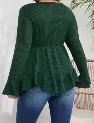 Bluza SHEIN CURVE, verde inchis