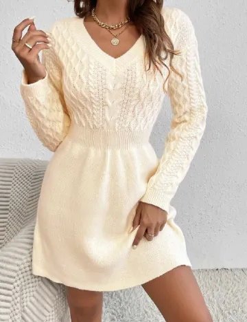 Rochie scurta SHEIN, crem Crem