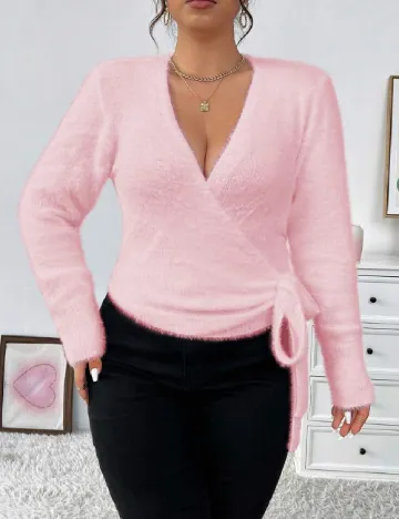 Cardigan SHEIN CURVE, roz Roz