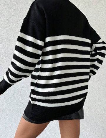 Cardigan SHEIN, alb/negru