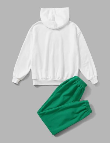 Trening Shein Kids, verde/alb