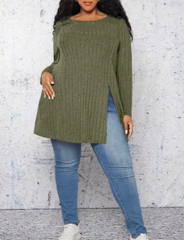 Bluza SHEIN CURVE, verde Verde