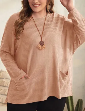 Bluza Emery Rose Curve, maro Maro