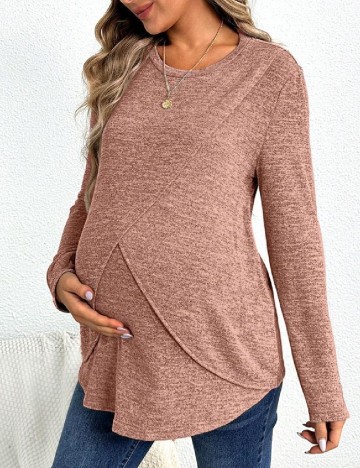 Bluza SHEIN Maternity, roz pudra