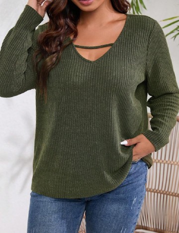 Bluza SHEIN CURVE, verde