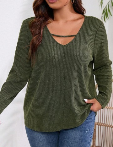 Bluza SHEIN CURVE, verde