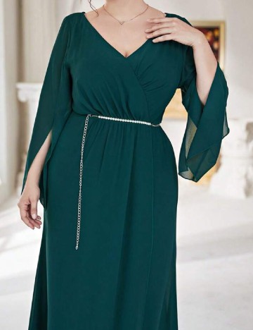 Rochie lunga SHEIN CURVE, verde inchis