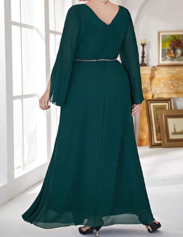 Rochie lunga SHEIN CURVE, verde inchis