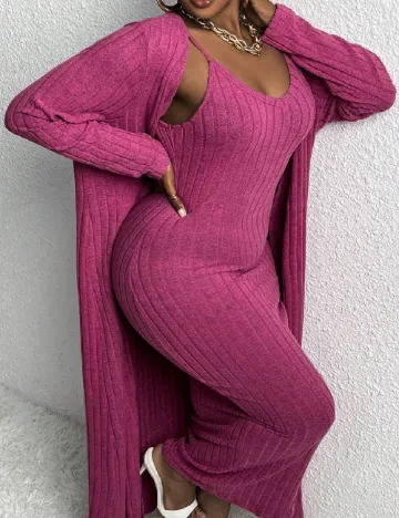 Compleu SHEIN CURVE, magenta Roz