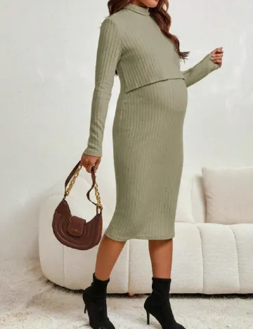 Rochie medie SHEIN Maternity, verde Verde
