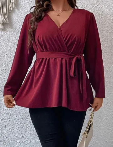 Bluza SHEIN CURVE, grena Rosu