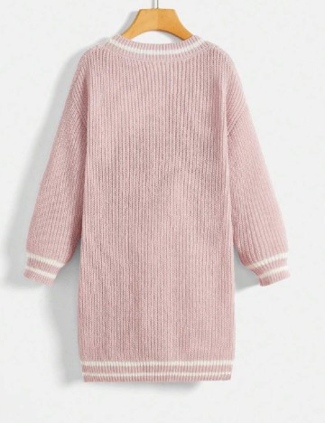 Cardigan Shein Kids, roz pudra