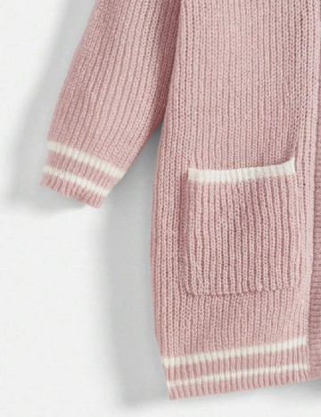 Cardigan Shein Kids, roz pudra