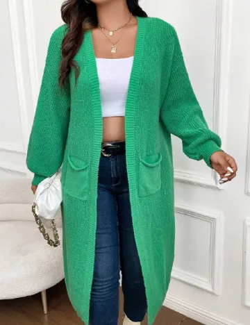 Cardigan SHEIN CURVE, verde Verde